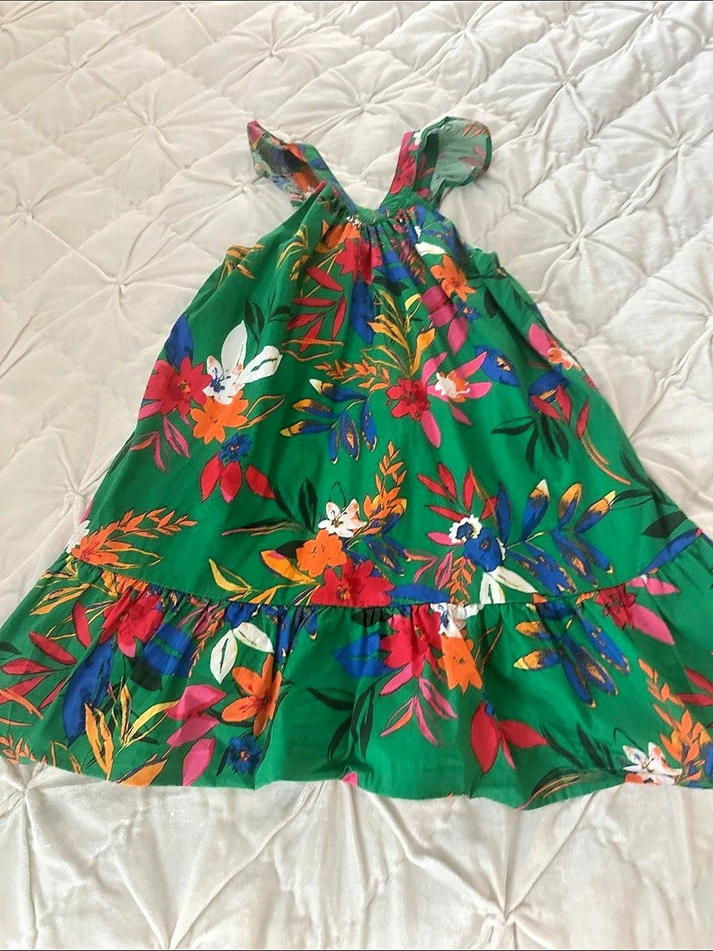 Crewcuts Floral Sundress in Green Girls Size 5 Like New